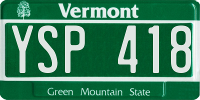 VT license plate YSP418
