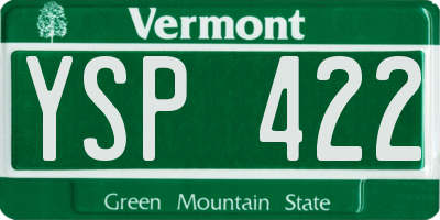 VT license plate YSP422