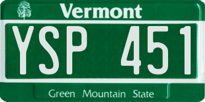 VT license plate YSP451