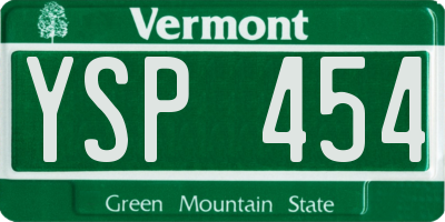 VT license plate YSP454