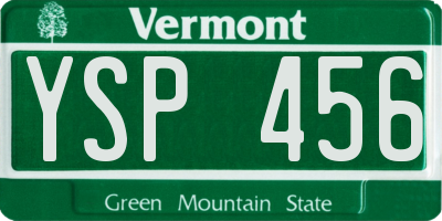 VT license plate YSP456