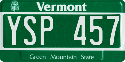 VT license plate YSP457