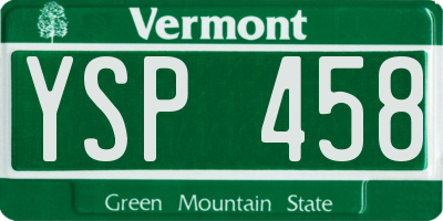 VT license plate YSP458