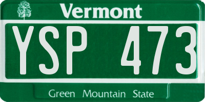 VT license plate YSP473