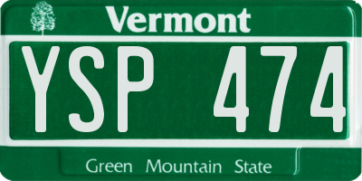 VT license plate YSP474