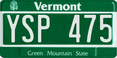 VT license plate YSP475