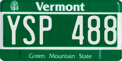 VT license plate YSP488