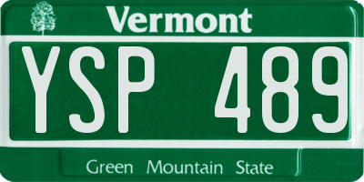 VT license plate YSP489
