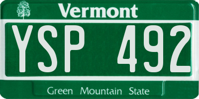 VT license plate YSP492