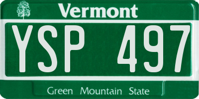 VT license plate YSP497