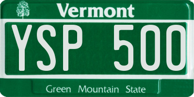 VT license plate YSP500