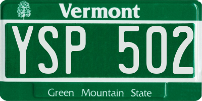 VT license plate YSP502