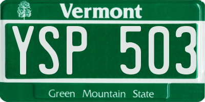VT license plate YSP503