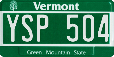 VT license plate YSP504