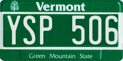 VT license plate YSP506
