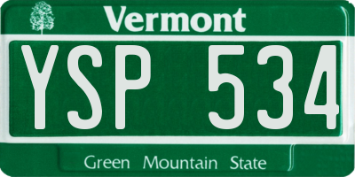 VT license plate YSP534