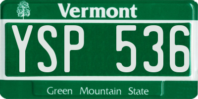 VT license plate YSP536