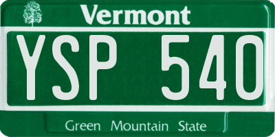 VT license plate YSP540