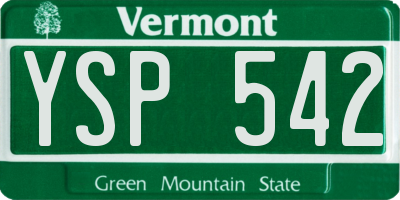 VT license plate YSP542
