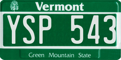 VT license plate YSP543