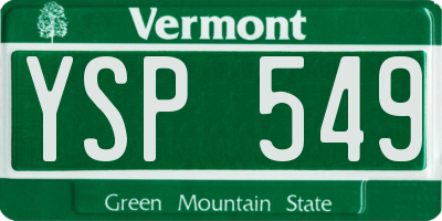 VT license plate YSP549