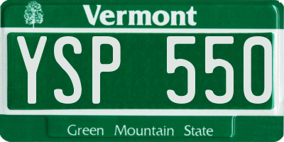 VT license plate YSP550