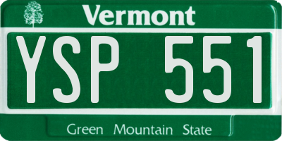 VT license plate YSP551