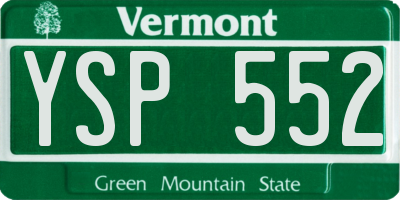 VT license plate YSP552