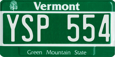 VT license plate YSP554