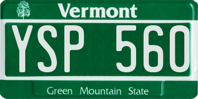 VT license plate YSP560
