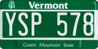 VT license plate YSP578