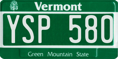 VT license plate YSP580