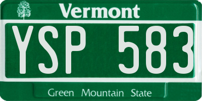 VT license plate YSP583