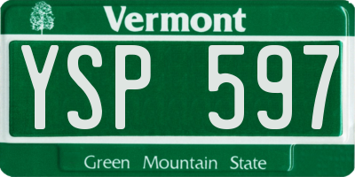 VT license plate YSP597