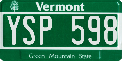 VT license plate YSP598