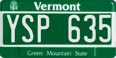 VT license plate YSP635