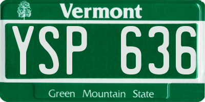 VT license plate YSP636