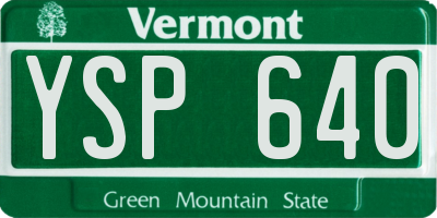 VT license plate YSP640