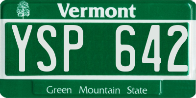 VT license plate YSP642