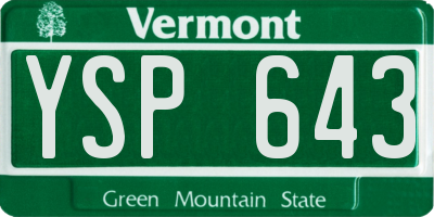 VT license plate YSP643