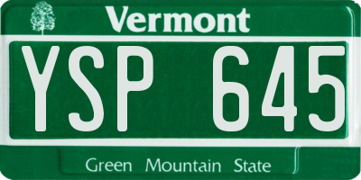 VT license plate YSP645