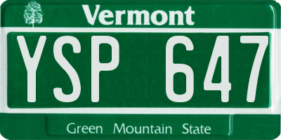 VT license plate YSP647
