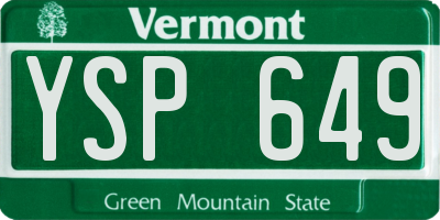 VT license plate YSP649