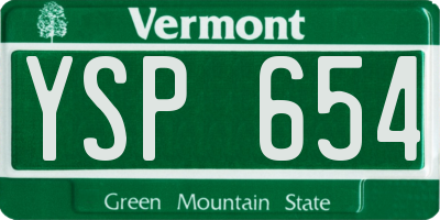 VT license plate YSP654