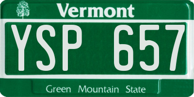 VT license plate YSP657