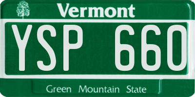 VT license plate YSP660