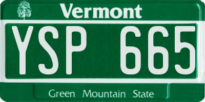 VT license plate YSP665