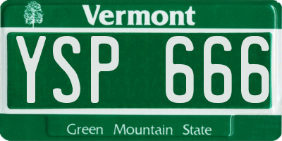 VT license plate YSP666