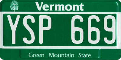 VT license plate YSP669