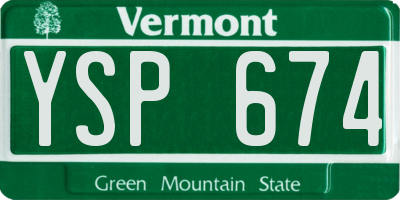 VT license plate YSP674